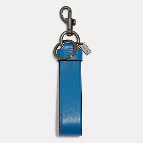 COACH Large Loop Key Fob Blue Hay / Gunmetal NWT $80 - Picture 1 of 7